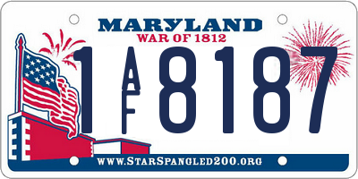 MD license plate 1AF8187