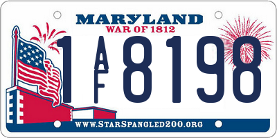 MD license plate 1AF8198