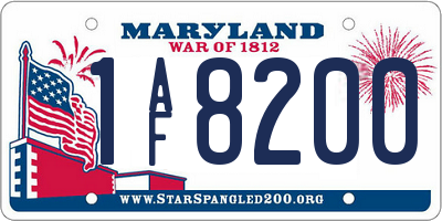 MD license plate 1AF8200