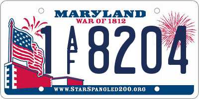MD license plate 1AF8204