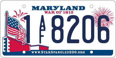 MD license plate 1AF8206