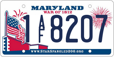 MD license plate 1AF8207