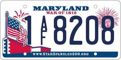 MD license plate 1AF8208