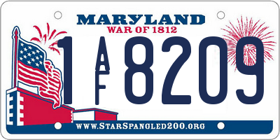 MD license plate 1AF8209