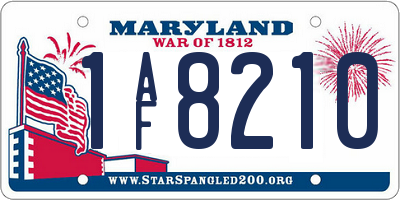 MD license plate 1AF8210
