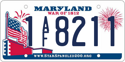 MD license plate 1AF8211