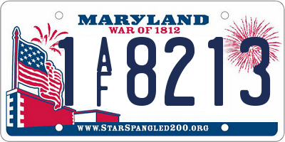 MD license plate 1AF8213
