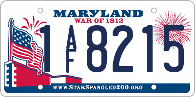 MD license plate 1AF8215