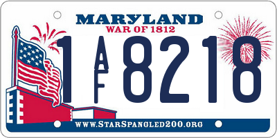 MD license plate 1AF8218