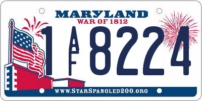 MD license plate 1AF8224