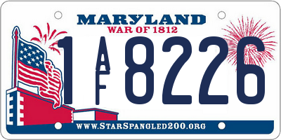 MD license plate 1AF8226