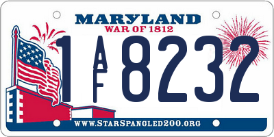 MD license plate 1AF8232