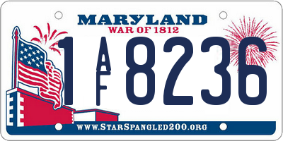 MD license plate 1AF8236