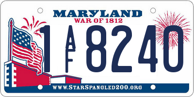 MD license plate 1AF8240