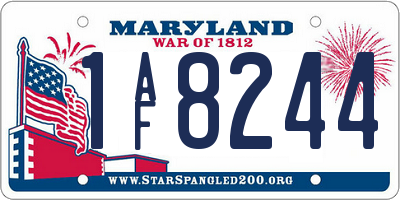 MD license plate 1AF8244