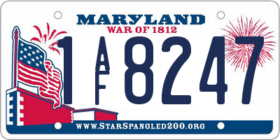 MD license plate 1AF8247