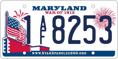 MD license plate 1AF8253