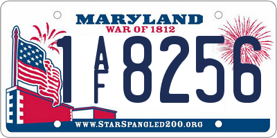 MD license plate 1AF8256