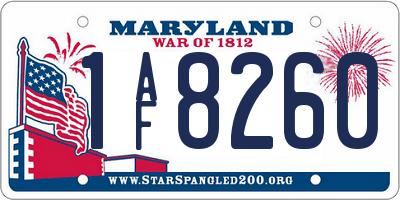 MD license plate 1AF8260