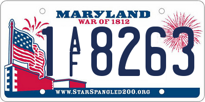 MD license plate 1AF8263