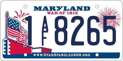 MD license plate 1AF8265
