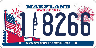 MD license plate 1AF8266