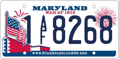 MD license plate 1AF8268