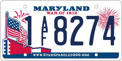 MD license plate 1AF8274