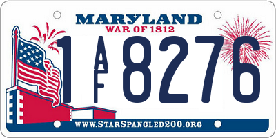 MD license plate 1AF8276