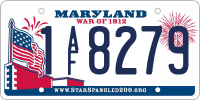 MD license plate 1AF8279