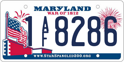 MD license plate 1AF8286