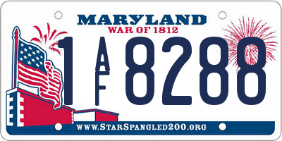 MD license plate 1AF8288