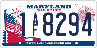 MD license plate 1AF8294