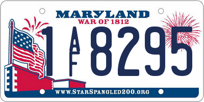 MD license plate 1AF8295