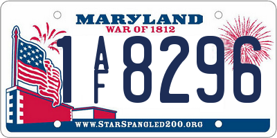 MD license plate 1AF8296