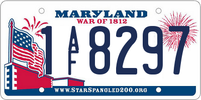 MD license plate 1AF8297