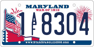 MD license plate 1AF8304