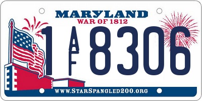 MD license plate 1AF8306