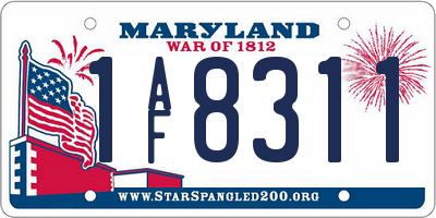 MD license plate 1AF8311