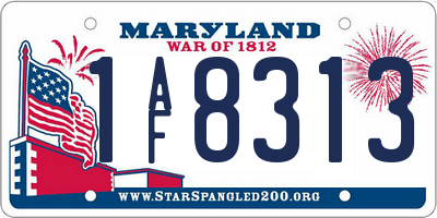 MD license plate 1AF8313