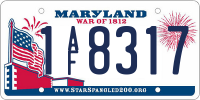 MD license plate 1AF8317
