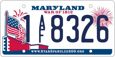 MD license plate 1AF8326