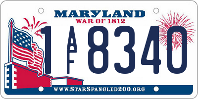 MD license plate 1AF8340