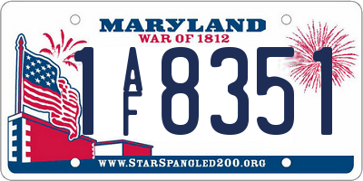 MD license plate 1AF8351