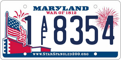 MD license plate 1AF8354