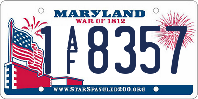 MD license plate 1AF8357