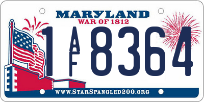 MD license plate 1AF8364