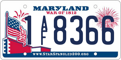 MD license plate 1AF8366