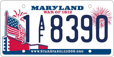 MD license plate 1AF8390