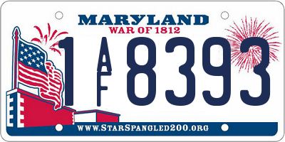 MD license plate 1AF8393